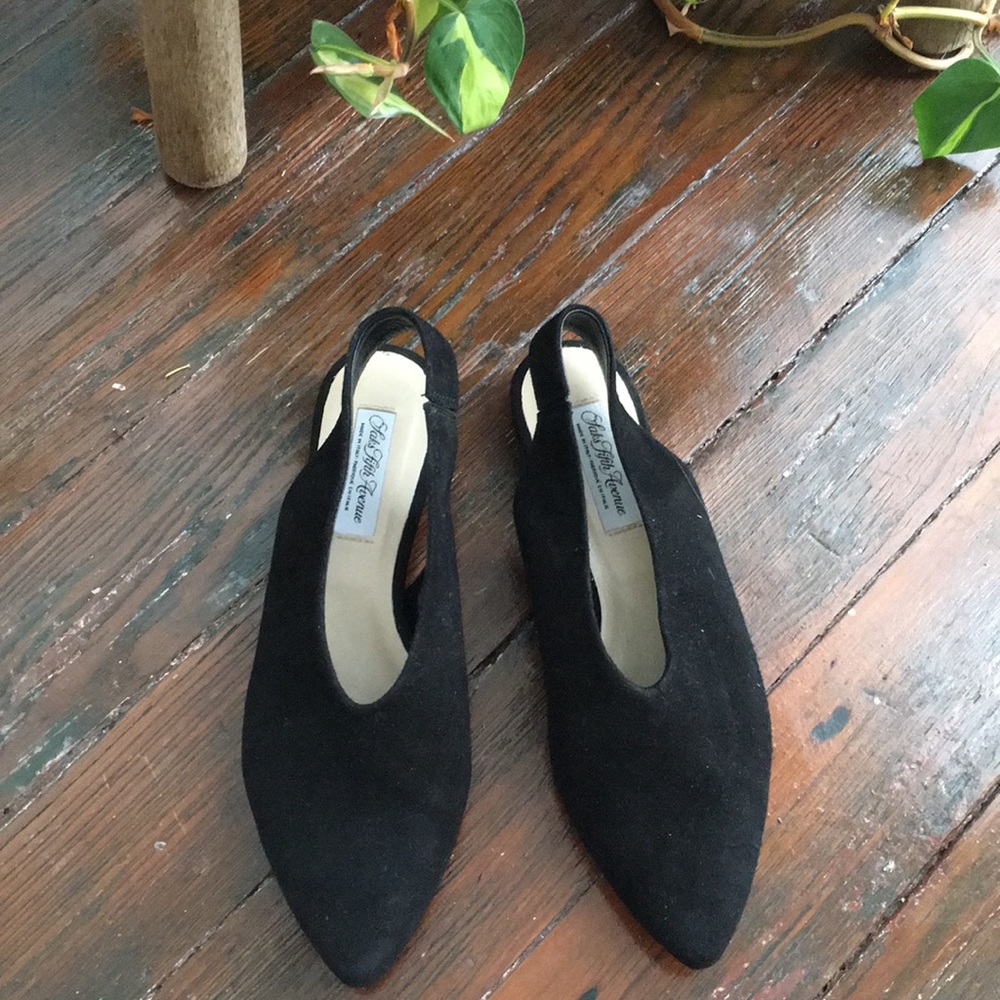 Black sling back flats